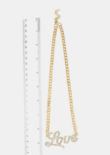 Load image into Gallery viewer, Rhinestone "LOVE" Thick Chain Necklace
