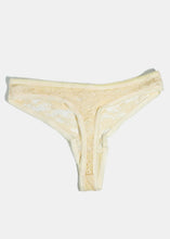 Load image into Gallery viewer, Cream Flower Lace Thong
