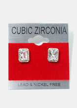 Load image into Gallery viewer, Rectangular Rhinestone Stud Earrings
