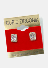Load image into Gallery viewer, Rectangular Rhinestone Stud Earrings
